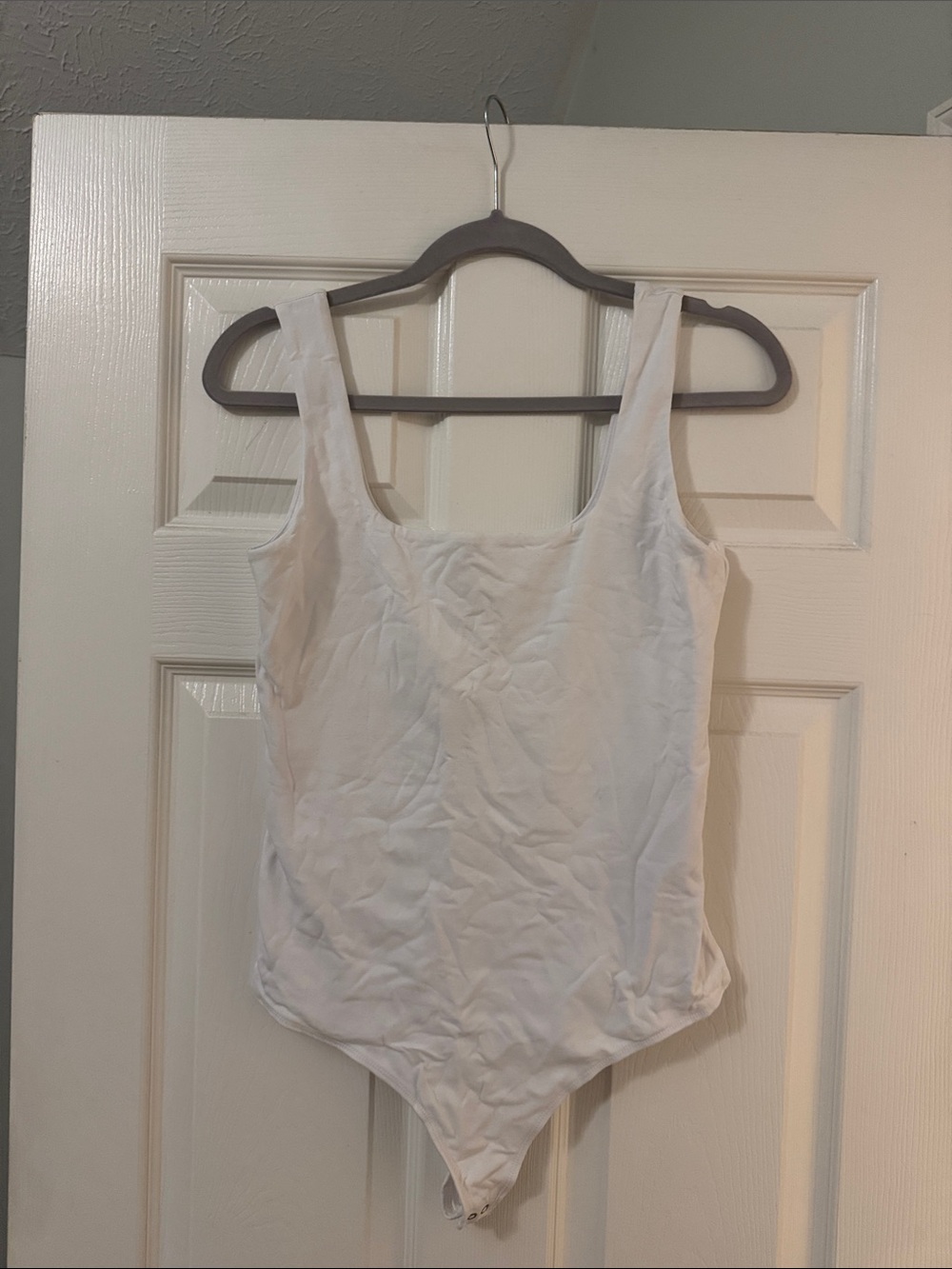 Abercrombie & Fitch White Scoop Strap Bodysuit